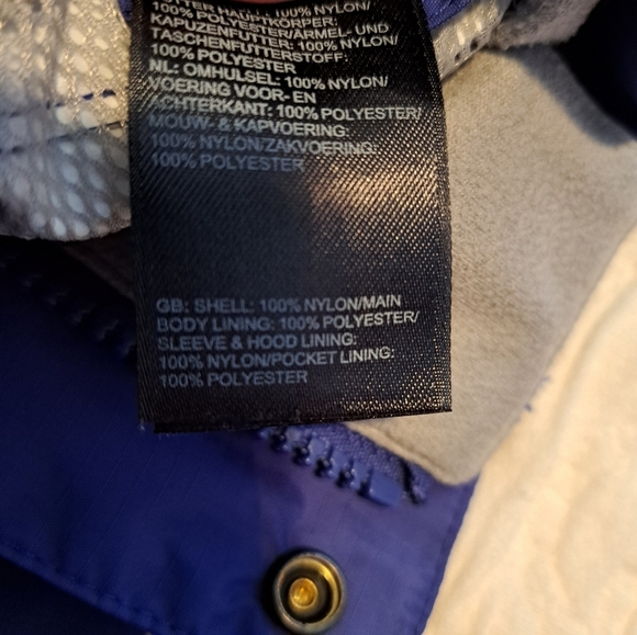 North Face girls Medium or 10/12 shell from 3 in 1 jacket, purple white VGUC - Picture 5 of 8